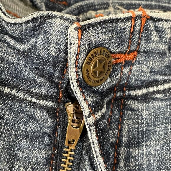 Vintage 90s Y2k Bubblegum Embroidered Stretch Flare Jeans Trashy 9 10 - Picture 5 of 10